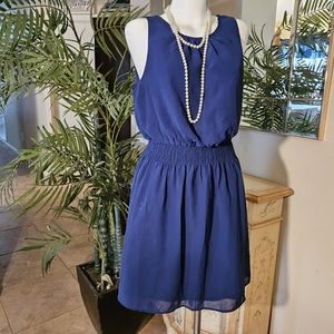 Fun & Flirt Blue Mini Sleeveless Summer Dress
